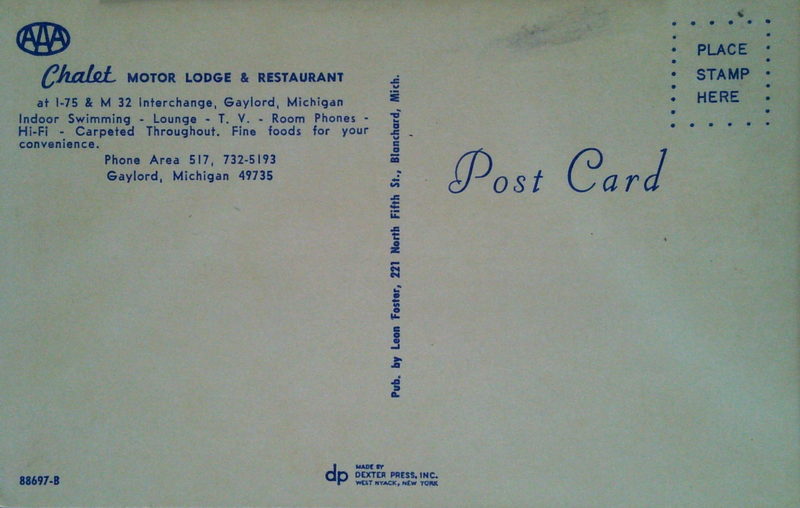 Chalet Motor Lodge & Restaurant - Old Postcard (newer photo)